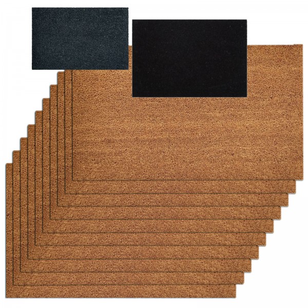 Kokosmatte 10er Set Türvorleger Schmutzfangmatte Fußmatte Fußabtreter einfarbig für Haustür 3 Farben