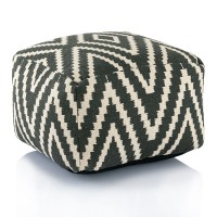 Sitzwürfel Fußhocker Sitzhocker 50x35x50cm Pouf Kelim Bodenkissen Peru schwarz taupe gelb türkis schwarz