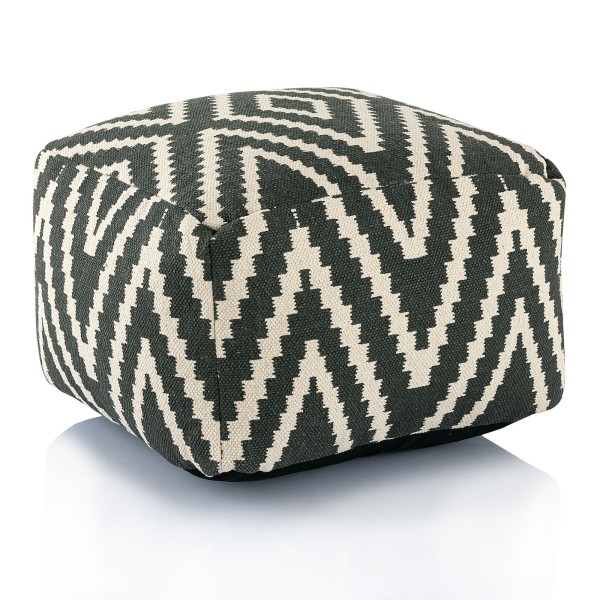 Sitzwürfel Fußhocker Sitzhocker 50x35x50cm Pouf Kelim Bodenkissen Peru schwarz taupe gelb türkis