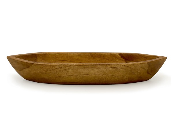 Teakholz Schale 45x13cm bootförmig Einzigartiges Naturprodukt aus Teakholz massiv