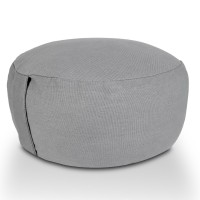 Yogakissen Meditationskissen Sitzkissen Bodenkissen Lotus rund H 14 x ø 31 cm Bezug waschbar grau - coolgray