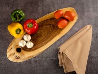 Baumscheibe 34x216cm o. 52x24cm Servierbrett Schneidebrett Holz Serviertablett Deko Akazie massiv