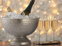 Flaschenkühler Weinkühler Metall ø 29 cm Sektkühler rund silber gold Eiskühler Champagnerkühler