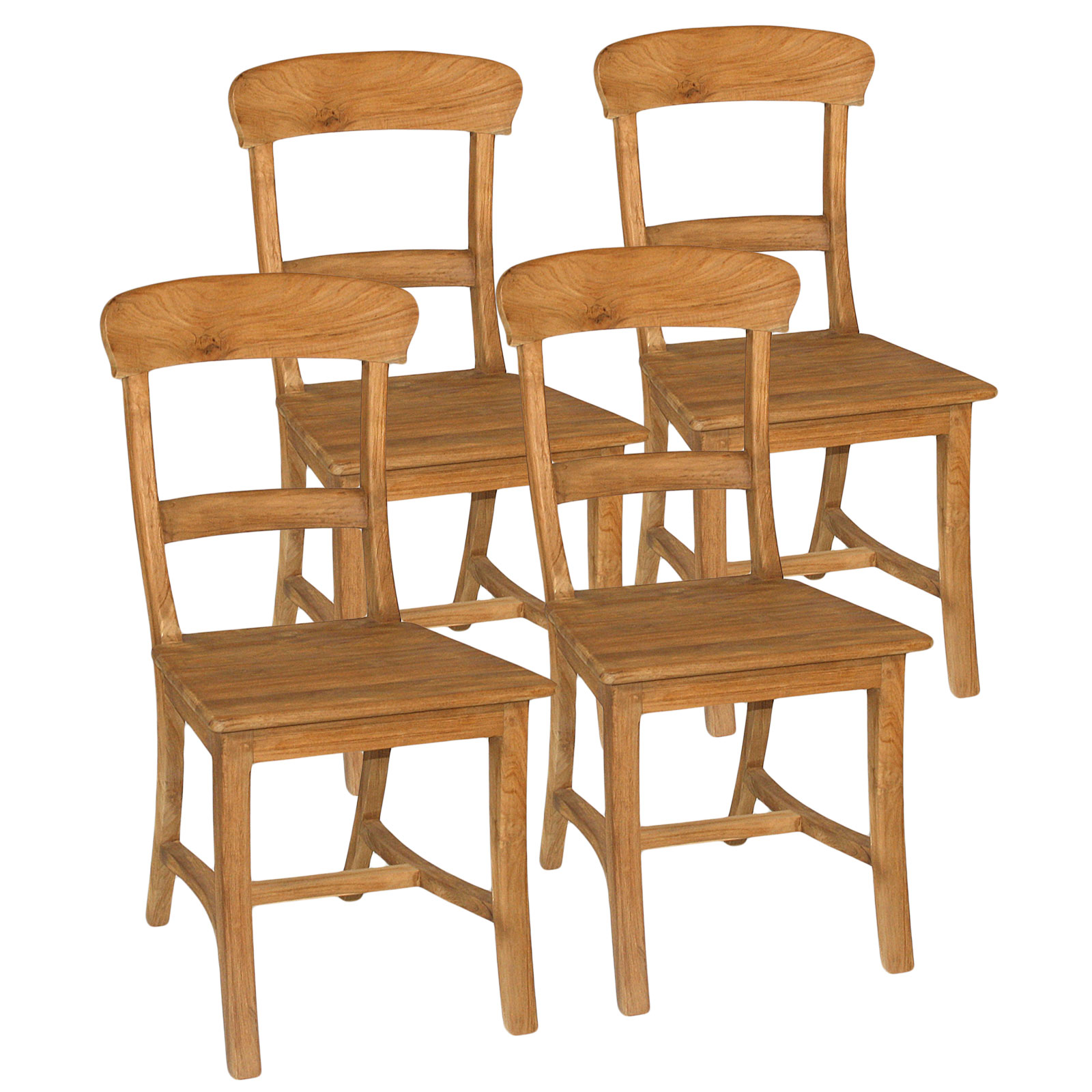 Esszimmer Stühle SET Tanja 4 Stück mit Holzsitzfläche ...