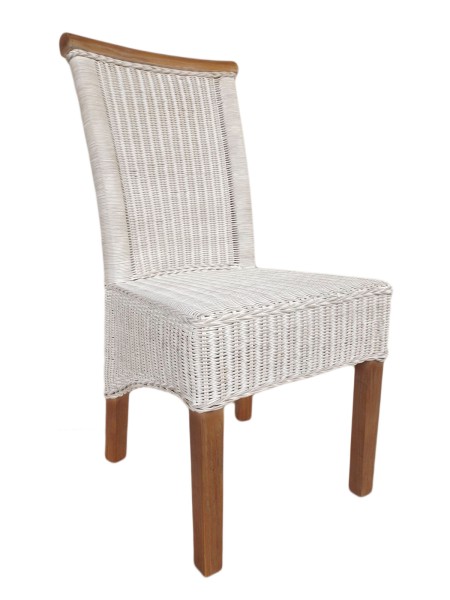 Esszimmer Stuhl Rattanstuhl Esstisch Stuhl weiß Perth Rattan natur Korbstuhl nachhaltig