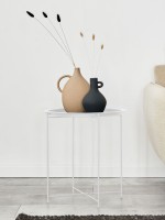 Beistelltisch Ø 47 H 51 2. Wahl Gartentisch Balkon Tisch Terassentisch rund Alberta Metall klein ver weiß