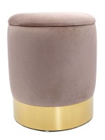 Samthocker Deko Hocker Samt Pouf Dekopouf Velour Hocker mit Stauraum u. Deckel Ø 31 H 38 cm zartlila