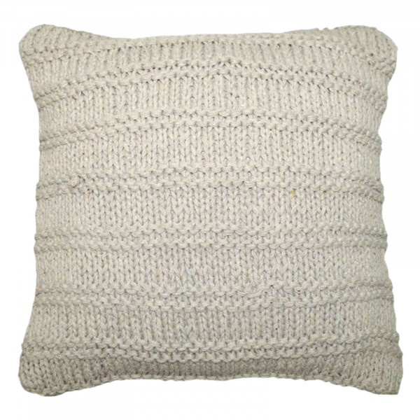 Sofa-Kissen Strickoptik Deko-Kissen mit Inlet und Füllung, wollweiß