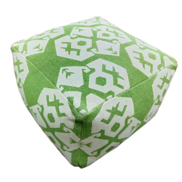 Fußhocker Sitzhocker Sitzwürfel 55x37x55 cm Kelim Pouf Bodenkissen Mexiko grün