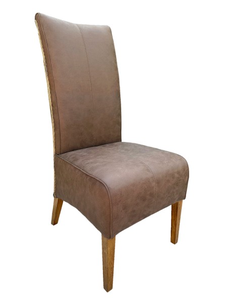 Stühle Esszimmer Polsterstuhl Rattanstuhl Sidney Polster Lederoptik muskat
