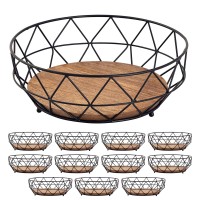 Obstkorb 12-teilig  ø 28 cm H 10 cm Metall Brotkorb Obstschale rund Neo Metall schwarz