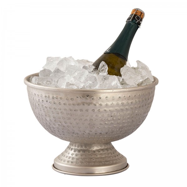 Weinkühler 4-teilig Flaschenkühler Metall ø 29 cm Sektkühler rund silber gold Eiskühler Champagner