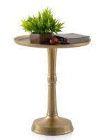 Beistelltisch Metall rund ø 44x53 cm Dekotisch Adlon silber oder gold mit Design Mittelfuß Aluminium gold