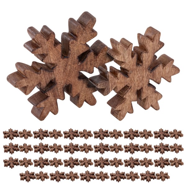 Holzfiguren Schneeflocke 24x 2er Set Masterbox Dekofigur 18x18cm Weihnachtsdekoration