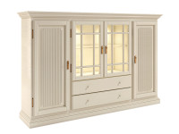 Hochanrichte Highboard Duett B 210 H 136 cm 2 Schubladen 4 Türen Pinie massiv Pinie lipizano ohne Beleuchtung