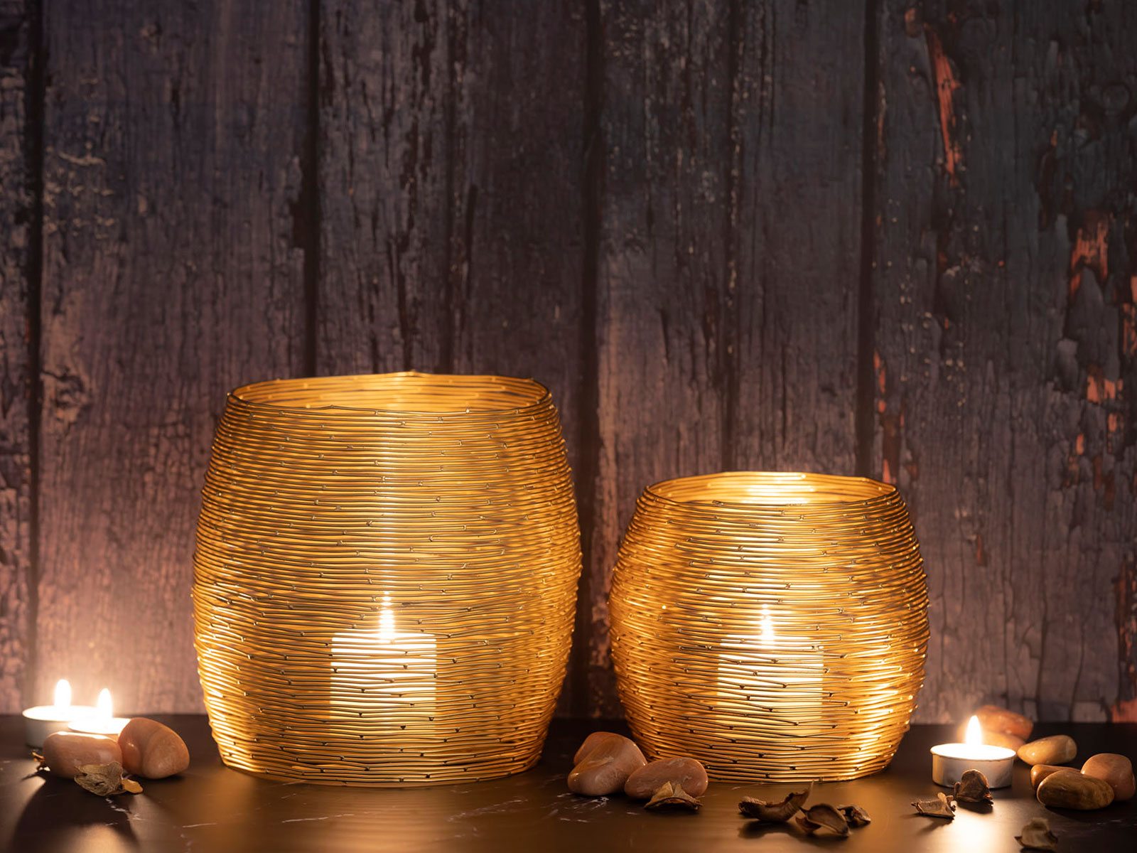 gold Teelichthalter MVG Set Kerzenständer 2-teilig Kerzenhalter o. | Windlichter Paris silber