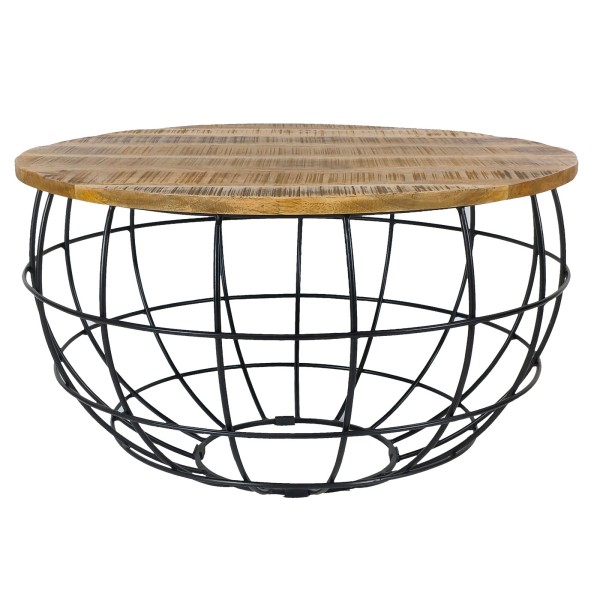 Couchtisch rund Lexington ø 75cm (5 Stück) 1 Palette Wohnzimmer Tisch Mangoholz u. Metall-Gestell