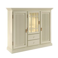 Highboard Hochanrichte Duett B 162 H 136 cm 3 Türen 2 Schubladen Pinie massiv Pinie lipizano ohne Beleuchtung