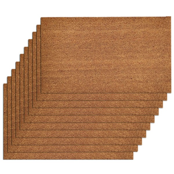 Kokosmatte 10er Set 50 x 80cm Türvorleger Schmutzfangmatte Fußmatte Fußabtreter einfarbig für Haustü