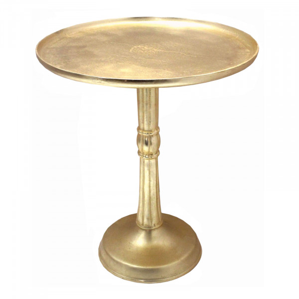 Beistelltisch Metall rund ø 44x52 cm Dekotisch Adlon rund mit Design Mittelfuß Aluminium silber- ode