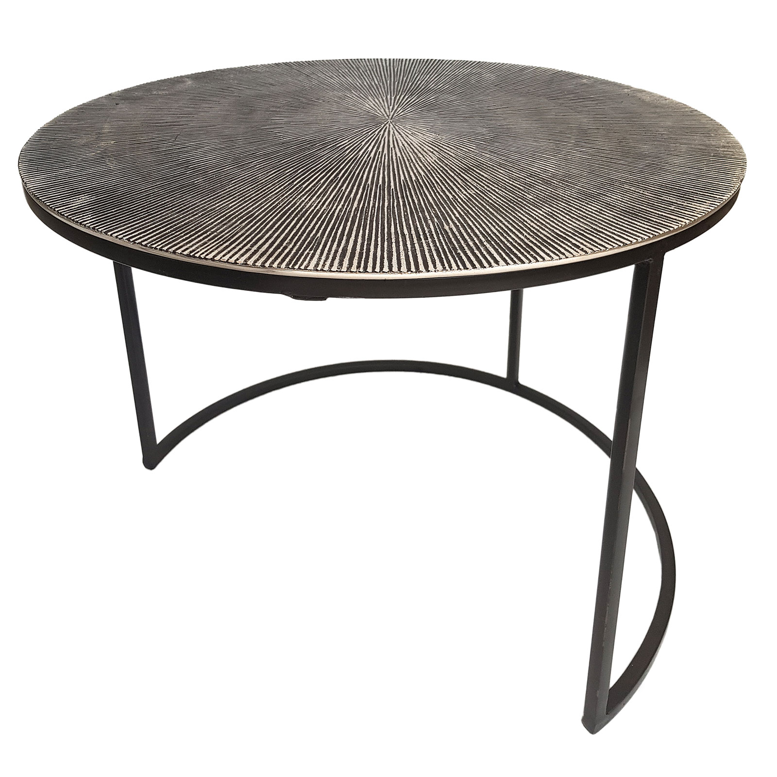 Couchtisch Set Metall ø 55 u. 45 cm Tische Wohnzimmer rund Charles 2