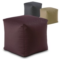 Sitzhocker Outdoorf Sitzwürfel 45x45x45cm Fußhocker Bodenkissen Garten Terrasse Bamba rot - bordeaux