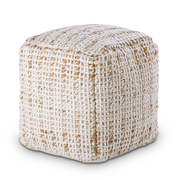 Sitzpouf quadratisch Sitzhocker Jute 40x40x40cm Deko Hocker natur Jutehocker Bodenkissen Fußhocker