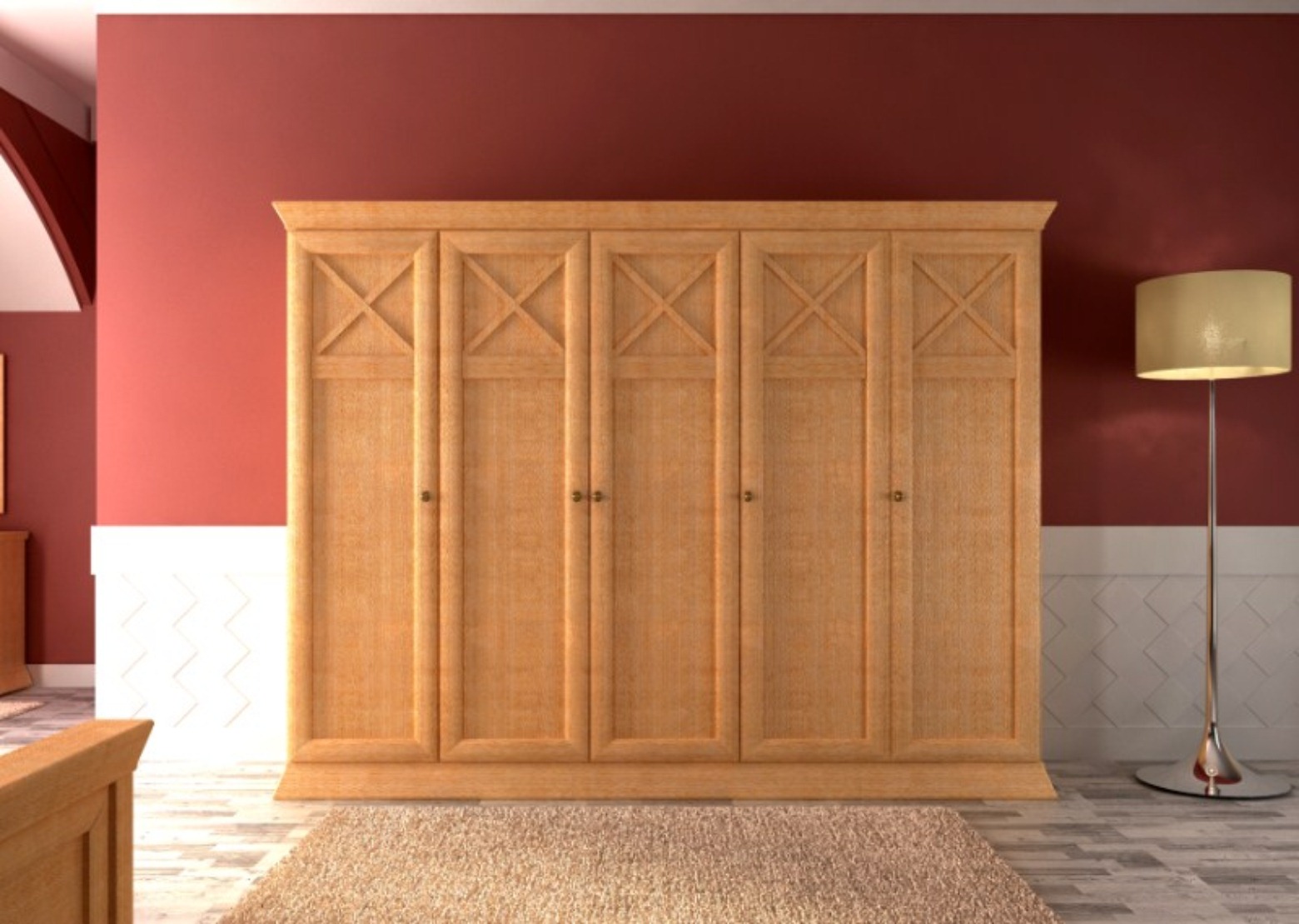 Kleiderschrank 2/3/4/5/6-türig Quadro, Pinie massiv | MVG