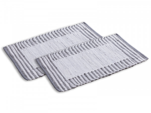 Badezimmerteppich Set 2er groß 80 x 50 cm 100% Baumwolle Badteppich Badematte Badvorleger Chindi