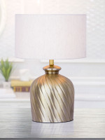 Tischlampe Nachttischlampe ø 30 x H 52 cm Tischleuchte Dekolampe Metall Sockel gold silber gold