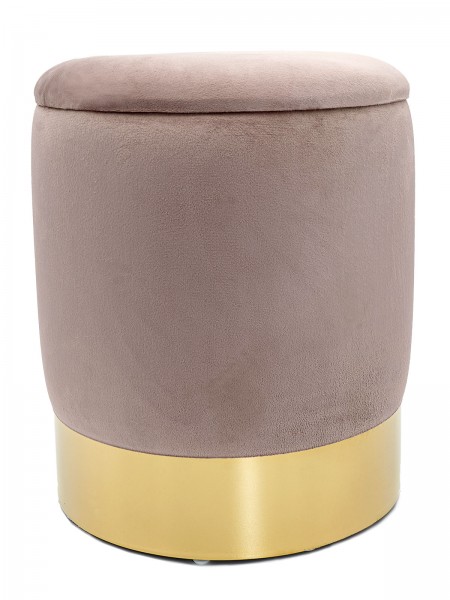 Samthocker Deko Hocker Samt Pouf Dekopouf Velour Hocker mit Stauraum u. Deckel Ø 31 H 38 cm