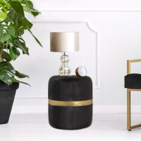 Dekotisch Beistelltisch rund ø 34 H 36 cm Lampentisch Sofatisch Beverley Tisch Metall und Emaille