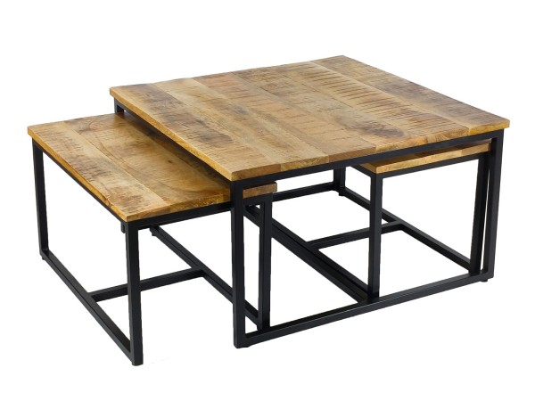 Couchtisch 3er Set Beistelltisch Satztisch Ontario Metall Gestell
